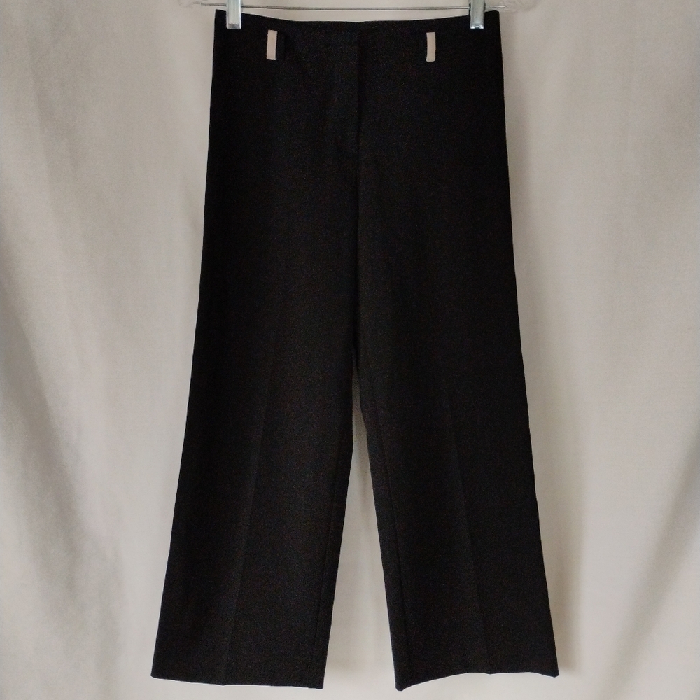 Women's Vintage Y2K Black & Tan Baggy High Waisted Capris Loose Fit Ankle Pants